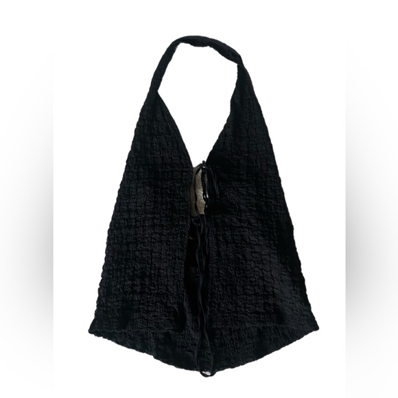 Zara Tops - Zara Black Textured Halter Top